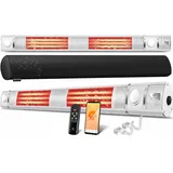 KESSER® Infrarot Heizstrahler 3000W IR-Gastro-Bar Inkl. LED Licht Terrassenstrahler Mit WiFi & Fernbedienung inkl. Schutzhülle Infrarotstrahler Quarzstrahler Terrassenheizer