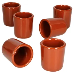 6er Set Schnapsbecher 50ml Tonbecher - 12970