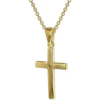 trendor 39438 Kreuz-Anhänger Gold 333 mit goldplattierter Silberkette, 42 cm