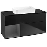 Villeroy & Boch Finion Waschtischunterschrank G702GKPD 120x60,3x50,1cm, Regal rechts Anthracite matt, Black matt lacquer