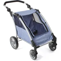 Bayer Chic 2000 Puppen-Zwillingsbuggy Puppen-Trailer Roadster blau