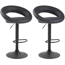 CLP 2er Set Barhocker Olinda Kunstleder Grau