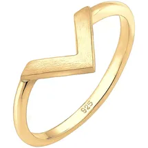 Elli Ring Damen Geo V-Form Basic Matt Trend in 925 Sterling Silber