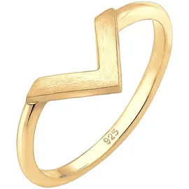Elli Ring Damen Geo V-Form Basic Matt Trend in 925 Sterling Silber