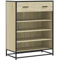 VidaXL Schuhschrank Sonoma Eiche 75x38x97,5 cm Holzwerkstoff Metall