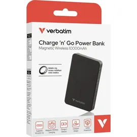 Verbatim Charge 'n' Go Essentials 10000 mAh Kabelloses Aufladen Schwarz