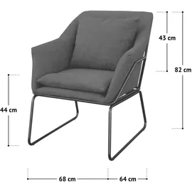 Svita Loungesessel, Rosa, Textil, 1-Sitzer, 68x82x64 cm, Wohnzimmer, Sessel, Polstersessel