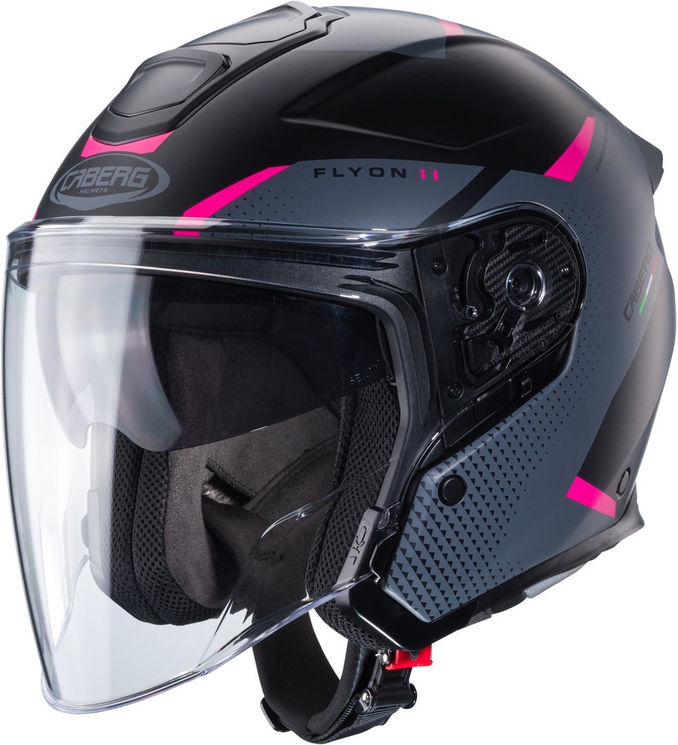 Caberg Flyon II Boss Jet Helm, zwart-pink, XS
