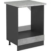 Vicco Herdumbauschrank R-Line, Beton/Anthrazit, 60 cm AP Marmor