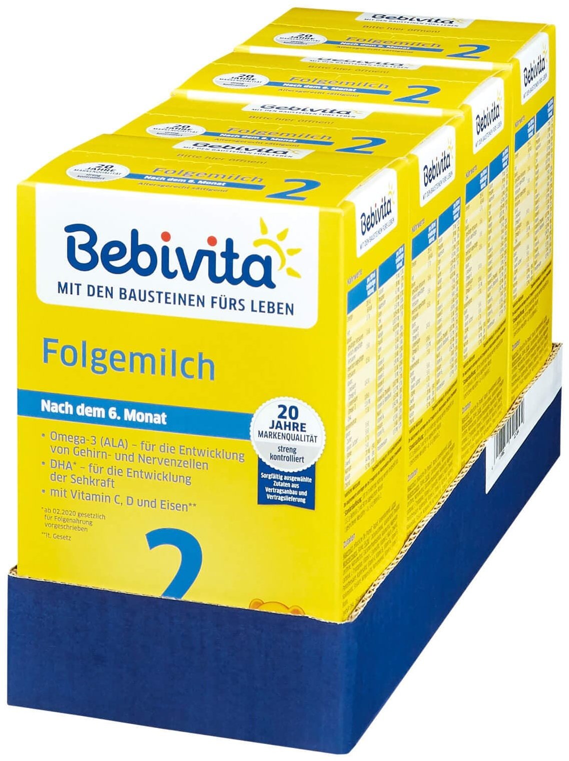 Bebivita 2 Folgemilch 500 g, 4er Pack