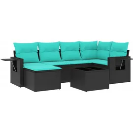 vidaXL Gartensofa-Set 7-tlg. schwarz