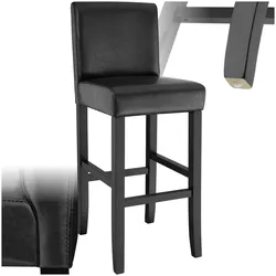 tectake® Barhocker, gepolstert mit Rückenlehne, Stuhlbeine aus Massivholz, Sitzhöhe 76 cm