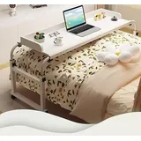 Wetsfgdg über-Betttisch Auf Rollen Höhenverstellbar/Breitenverstellbar,Es Lässt Sich Anheben, Absenken Und Ausfahren.140 * 45 * 65cmtrennwandtyp: Weißer Rahmen + Weiß