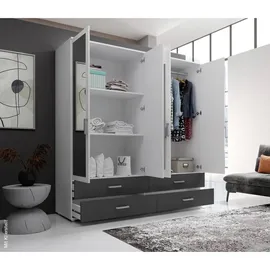 Pol-Power Drehtürenschrank Ivar 180 x 190 x 51 cm Weiß