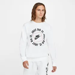 NIKE Herren Sweatshirt M NSW JDI FLC CREW, WHITE, M