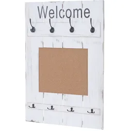 Mendler Garderobenpaneel HWC-C89 91 x 60 cm Weiß