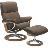 Stressless Relaxsessel STRESSLESS Mayfair Sessel Gr. Leder BATICK, Signature Base Eiche, Relaxfunktion-Drehfunktion-PlusTMSystem-Gleitsystem-BalanceAdaptTM, B/H/T: 83 cm x 102 cm x 73 cm, braun (mole batick) Lesesessel und Relaxsessel