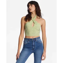 Crop-Top BILLABONG "Retro Wave", Damen, Gr. L, grün (moss meadow), [Hauptstoff] 100% Viskose, Tops