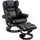 Homcom Relaxsessel Kunstleder 360° drehbar 80 x 100 x 80 cm Schwarz mit Hocker