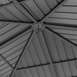 TOOLPORT Gartenpavillon 3x3m galvanisierter Stahl loft grey - 300193