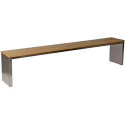 Parkbank, BxTxH: 200x30x40 cm, (D-Form) Edelstahl SZAGATO Made in Germany Sitzbank Metall Umkleidebank Parkbank wetterfest Parkbänke