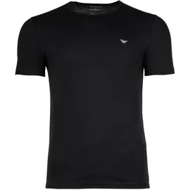 Emporio Armani Herren T-Shirts, schwarz Viskose/Modal unifarben, schwarz, NOS
