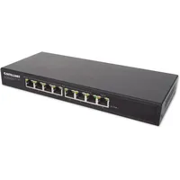 Intellinet Network Solutions Intellinet 8-Port PoE+ Gigabit Switch mit PoE-Passthrough (8 Ports), Netzwerk Switch, Schwarz