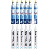 Cago CO2-Zylinder silber + 6 x 425 g für 60 l Sprudelwasser