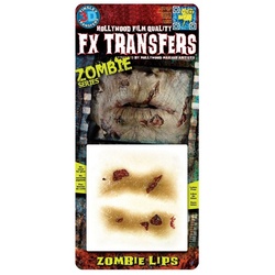 Tinsley Kostüm Zombie Lippen 3D FX Transfers, Oscarprämierte Spezialeffekte für Euer Halloween Make-up gelb