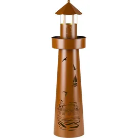 Gravidus LED Leuchtturm Metall 80,0 cm wetterfest inkl. Timer Braun