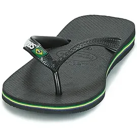 havaianas Brasil Logo Flip-Flops Black/White 23