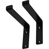 ML-Design Regalhalterung 25x4x14,5 cm Schwarz, Metall, 10 Zoll L-Form
