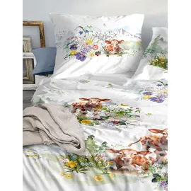 IRISETTE Wave 8767 Kühe Alpen mehrfarbig 135 x 200 cm + 2 x 80 x 80 cm