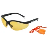 KS Tools Schutzbrille-gelb, mit Ohrstöpsel