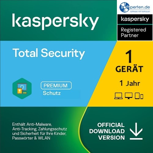 Kaspersky Total Security 2024 - 1 Gerät - 1 Jahr, Download