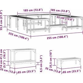 vidaXL Quadratische Outdoor Hot Tub Umrandung braun 250 x 250 cm
