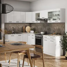Vicco Eckküche L-Form 267 x 167 cm Weiß Hochglanz