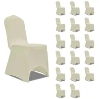 VidaXL Stretch-Stuhlhussen Creme 18 Stk.