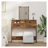 vidaXL Schminktisch mit Schubladen Altholz 100x41x140 cm