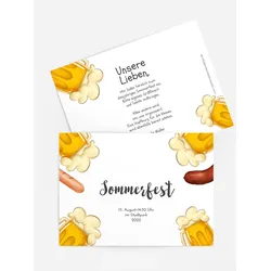 Einladung zum Sommerfest selbst gestalten mit Spruch und Fotos im Onlinedesigner bei Meine-Kartenmanufaktur.de