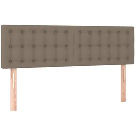 vidaXL Boxspringbett mit Matratze Taupe 140x200 cm Stoff
