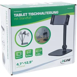 InLine Tablet Halterung bis 12,9" für iPad Pro, iPad Air, Mini, Samsung Tab, Huawei Schwarz