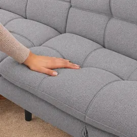 Makika Schlafsofa 3-Sitzer Schlafcouch Paul verstellbar mit Schlaffunktion in Grau