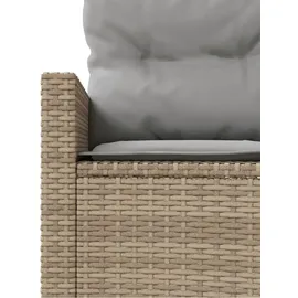 vidaXL Gartensofa mit Kissen Halbrund Beige Poly-Rattan