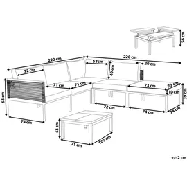 Beliani Lounge Set 6-tlg. Grau/Schwarz