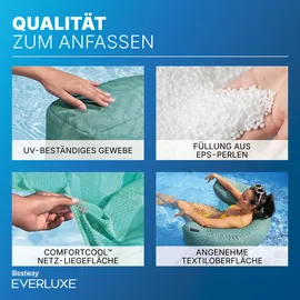BESTWAY EverluxeTM Poolsitz mit Textiloberfläche EPS-Perlen-Füllung, 92 x 66 x 20 cm