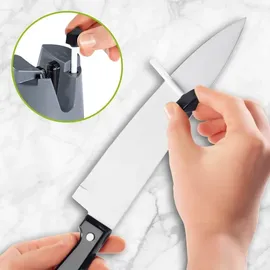 GOURMETmaxx Messerschärfer - 6,4 x 7,3 cm | anthrazit/schwarz