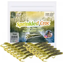 Barsch Gummiköder Drop Shot Angeln Inzite Craw Sprinkled Croc 12 Stück EINHEITSGRÖSSE