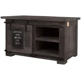 MASSIVMOEBEL24.DE Truhe Mango 76x51x46 grau lackiert, Railway 234