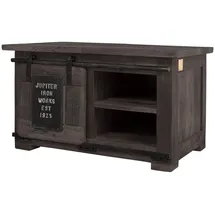 MASSIVMOEBEL24.DE Truhe Mango 76x51x46 grau lackiert, Railway 234